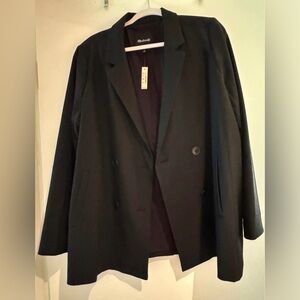Madewell Black Double-Breasted Blazer